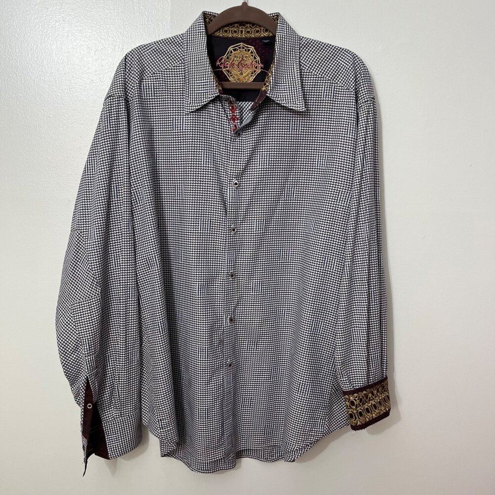 Robert Graham Flip Cuff Geometric Print Button Down Size 2XL